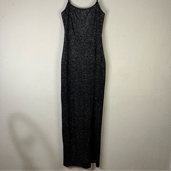 Superdown Kaitlyn Velvet Glitter Maxi Dress in Black - Picture 2 of 12